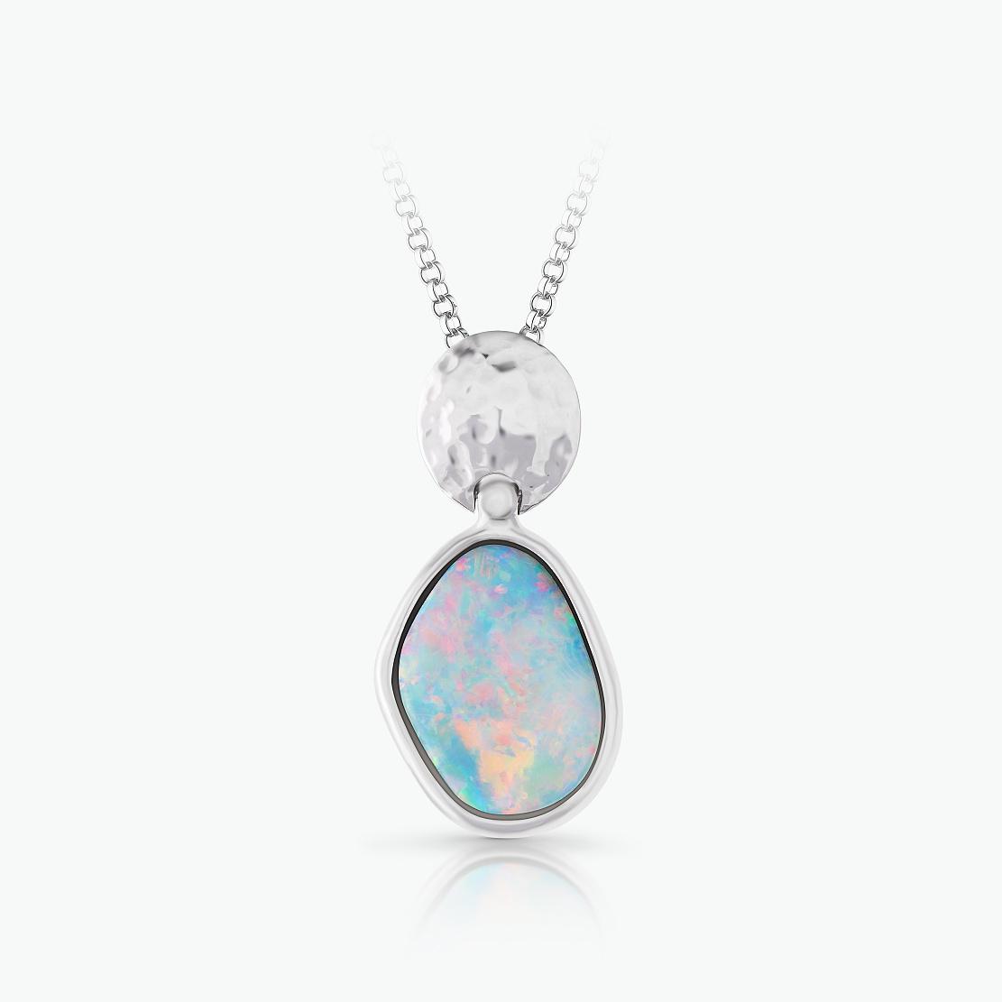 Opálový prívesok  Zamora, biele zlato