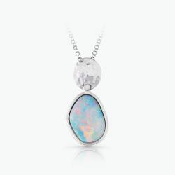 Opálový prívesok  Zamora, biele zlato