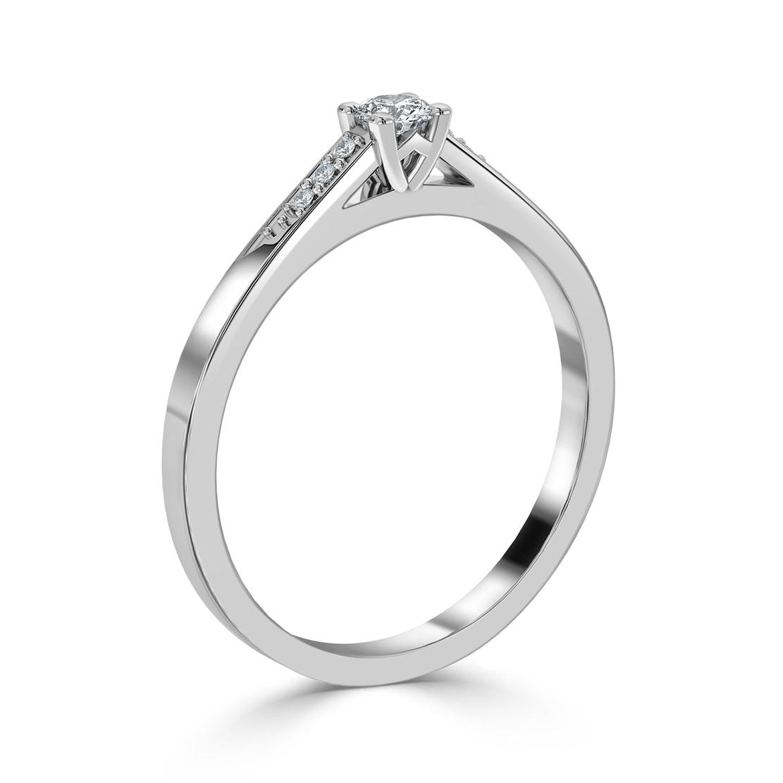 Diamantový zásnubní prsten Bitsie, bílé zlato