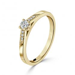 Diamantový zásnubný prsteň Bitsie, žlté zlato