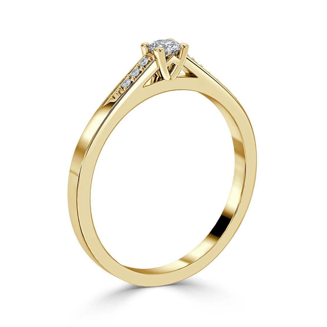 Diamantový zásnubný prsteň Bitsie, žlté zlato