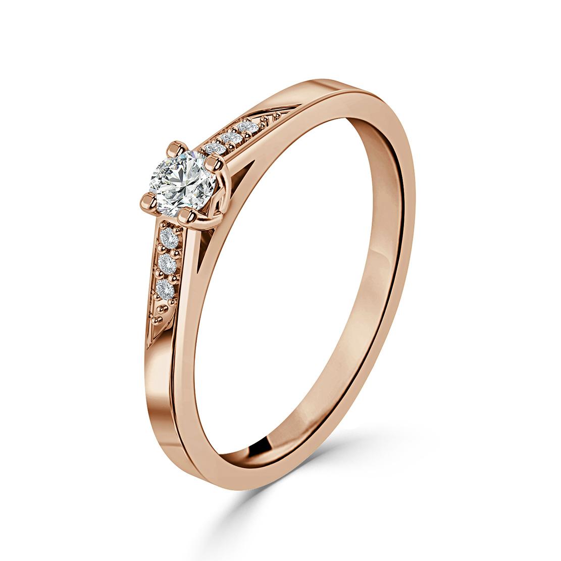Diamantový zásnubní prsten Bitsie, růžové zlato