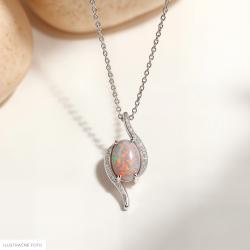 Opálový přívěsek Claridad, bílé zlato