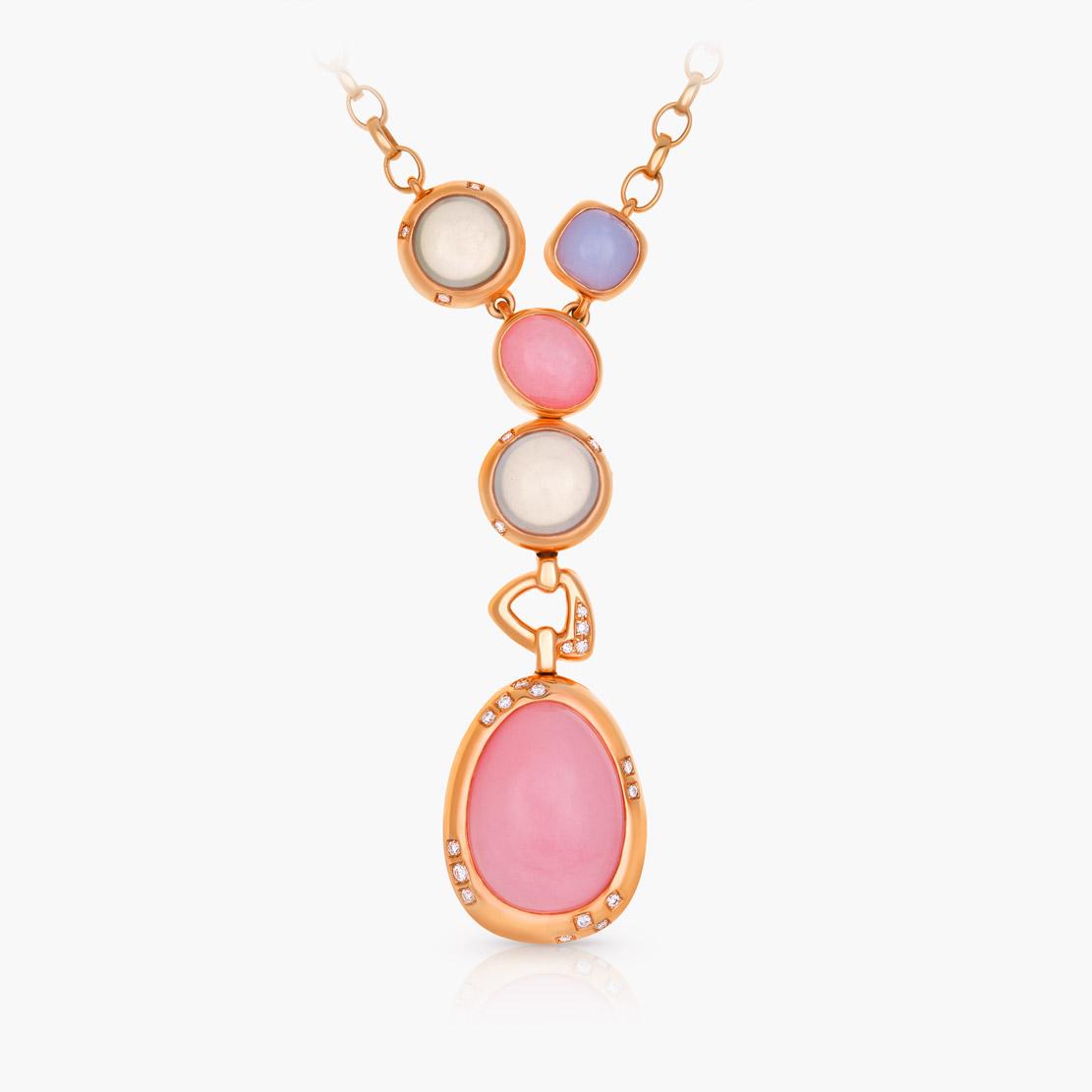 Drahokamový náhrdelník Gloaming, ružové zlato