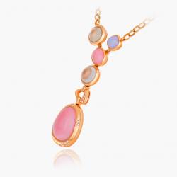 Drahokamový náhrdelník Gloaming, ružové zlato