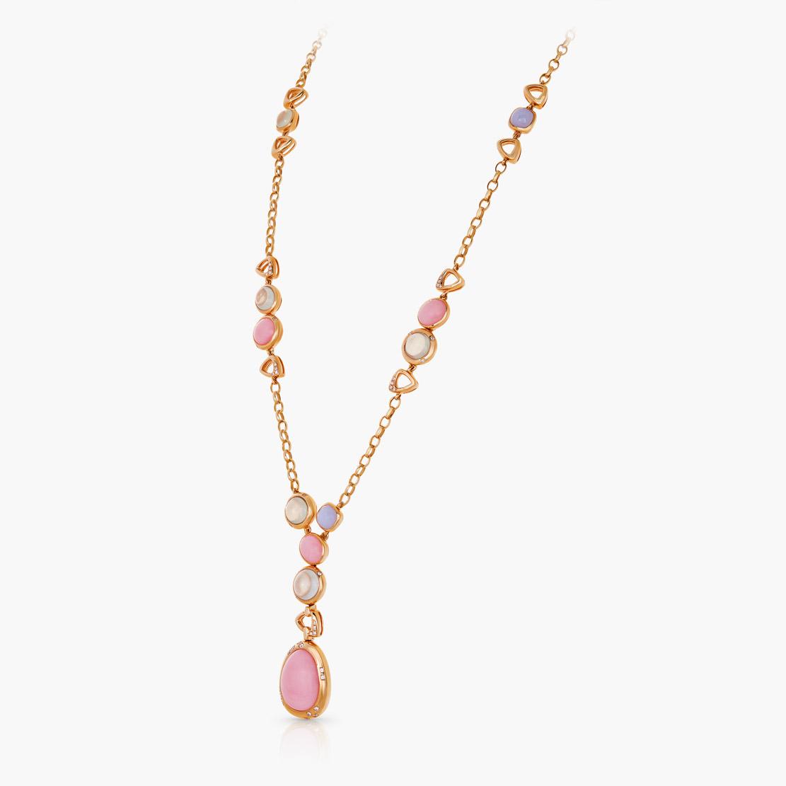 Drahokamový náhrdelník Gloaming, ružové zlato