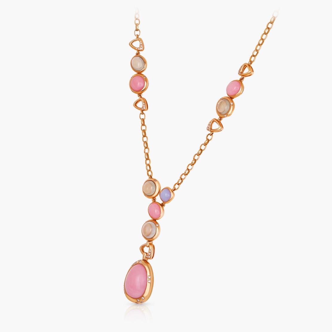 Drahokamový náhrdelník Gloaming, ružové zlato