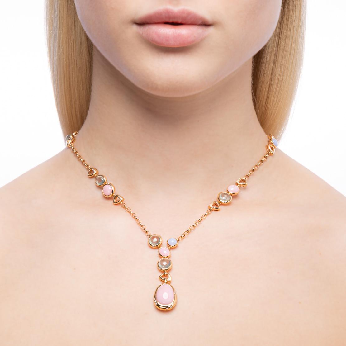 Drahokamový náhrdelník Gloaming, ružové zlato