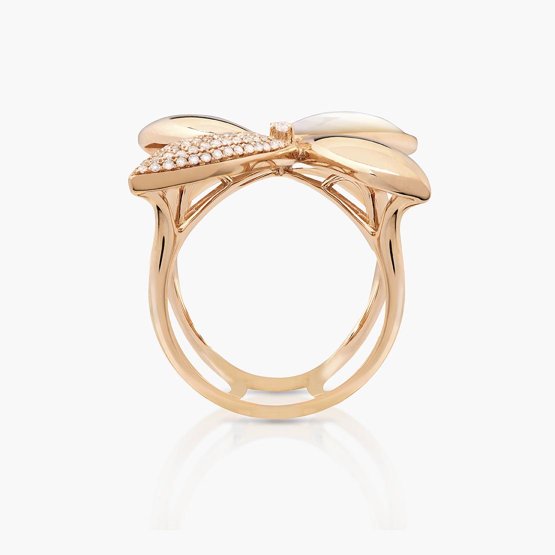 Perleťový prsteň Soar, ružové zlato
