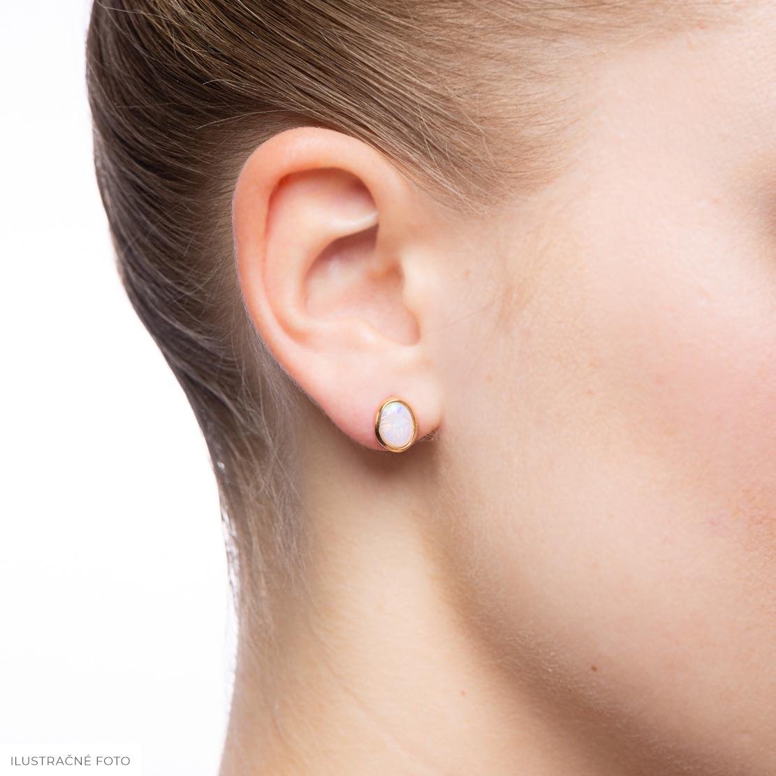 Opálové náušnice Shanara, biele zlato