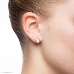 Opálové náušnice Shanara, biele zlato