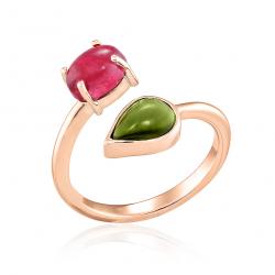 Drahokamový prsteň Saia, ružové zlato