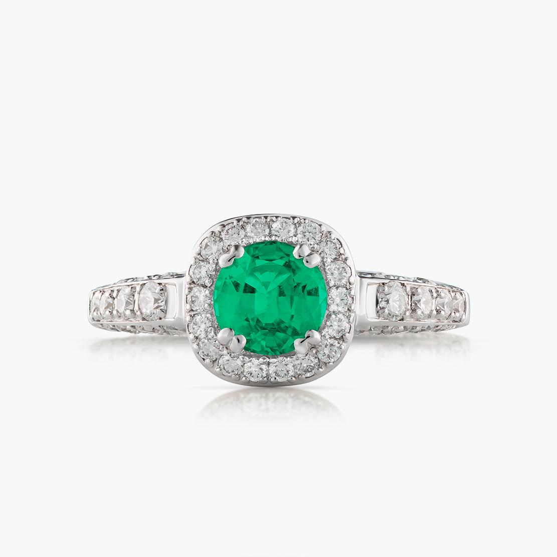 Smaragdový prsteň Painting, biele zlato