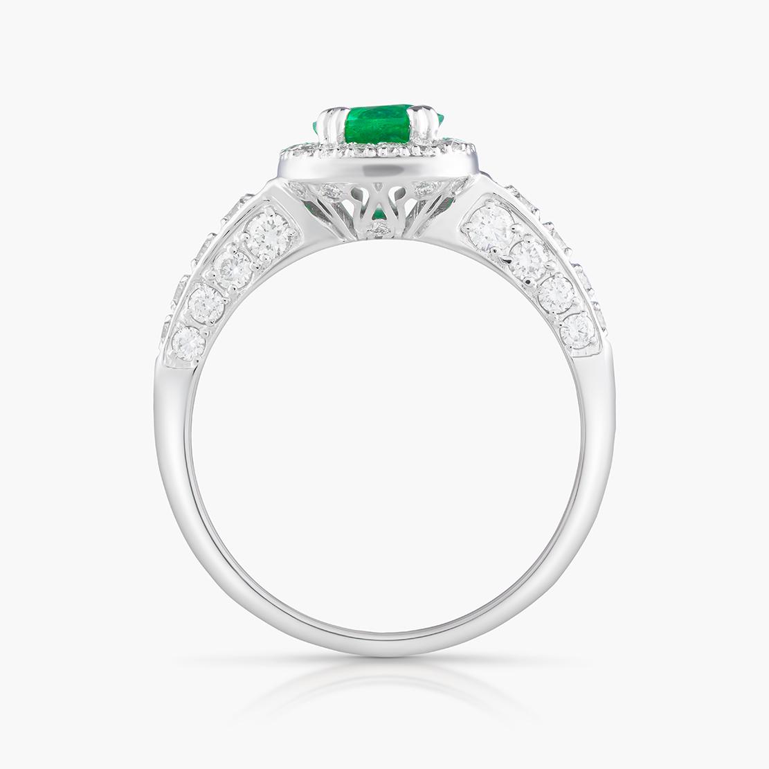 Smaragdový prsteň Painting, biele zlato