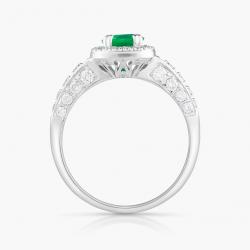 Smaragdový prsteň Painting, biele zlato