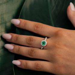 Smaragdový prsteň Painting, biele zlato