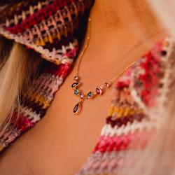 Drahokamový náhrdelník Lady Avery, ružové zlato