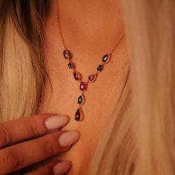 Drahokamový náhrdelník Lady Alaina, ružové zlato