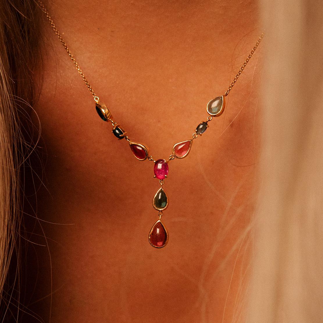 Drahokamový náhrdelník Lady Alaina, ružové zlato