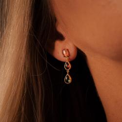 Drahokamové náušnice Lady Arria, ružové zlato