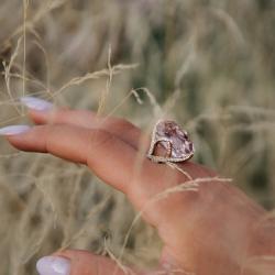 Kunzitový prsteň Blush, ružové zlato