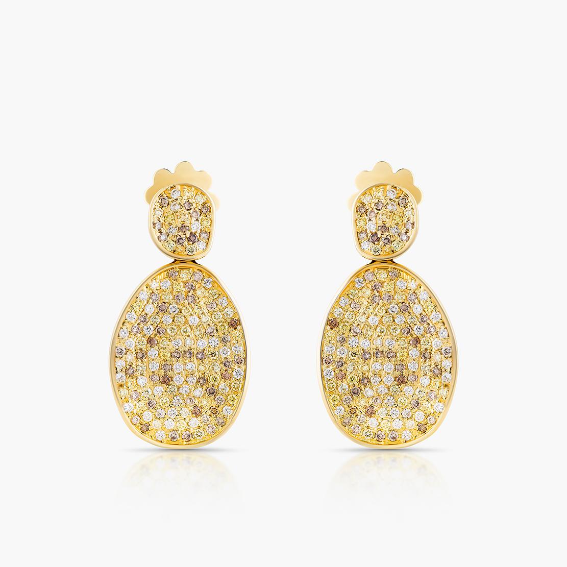 Diamantové náušnice Chelsea, žlté zlato