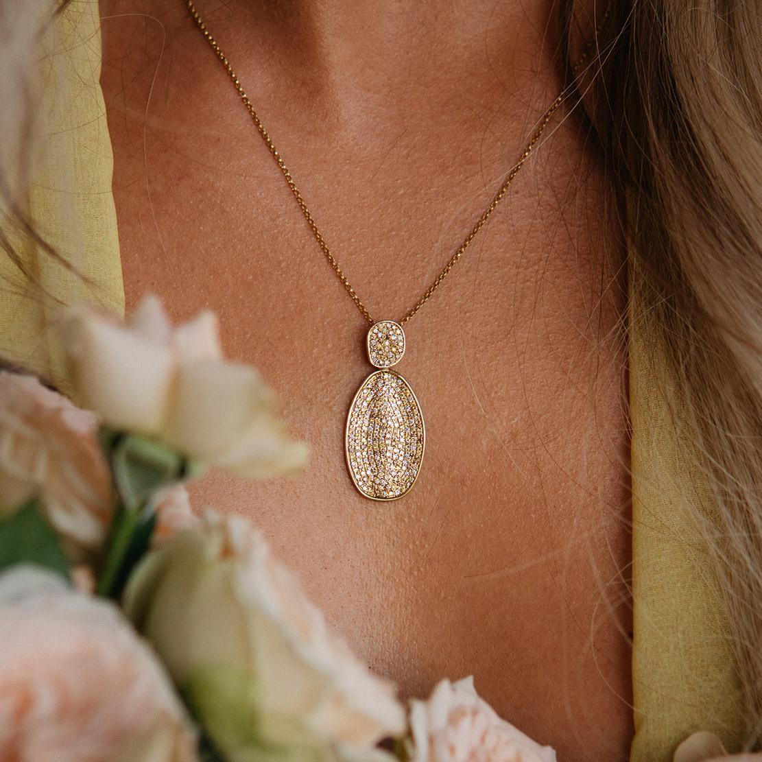 Diamantový prívesok Chelsea, žlté zlato