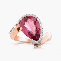 Turmalínový prsten Lirio, růžové zlato