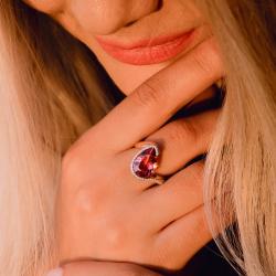 Turmalínový prsten Lirio, růžové zlato