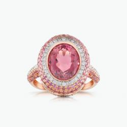 Drahokamový prsteň Rosy Amor, ružové zlato