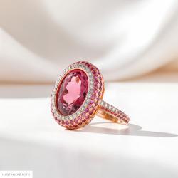 Drahokamový prsteň Rosy Amor, ružové zlato