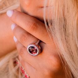 Drahokamový prsteň Rosy Amor, ružové zlato