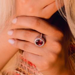 Drahokamový prsteň Rosy Amor, ružové zlato