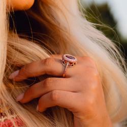 Drahokamový prsteň Rosy Amor, ružové zlato