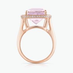 Kunzitový prsteň Kunzit Solitaire, ružové zlato