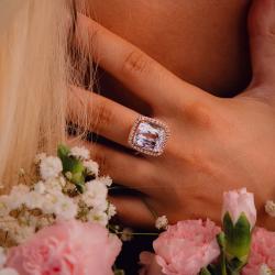 Kunzitový prsteň Kunzit Solitaire, ružové zlato