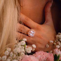 Kunzitový prsteň Kunzit Solitaire, ružové zlato