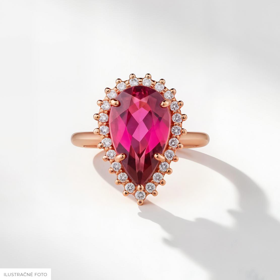 Turmalínový prsten Rosa Tourmalina, růžové zlato