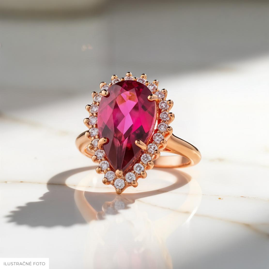 Turmalínový prsten Rosa Tourmalina, růžové zlato