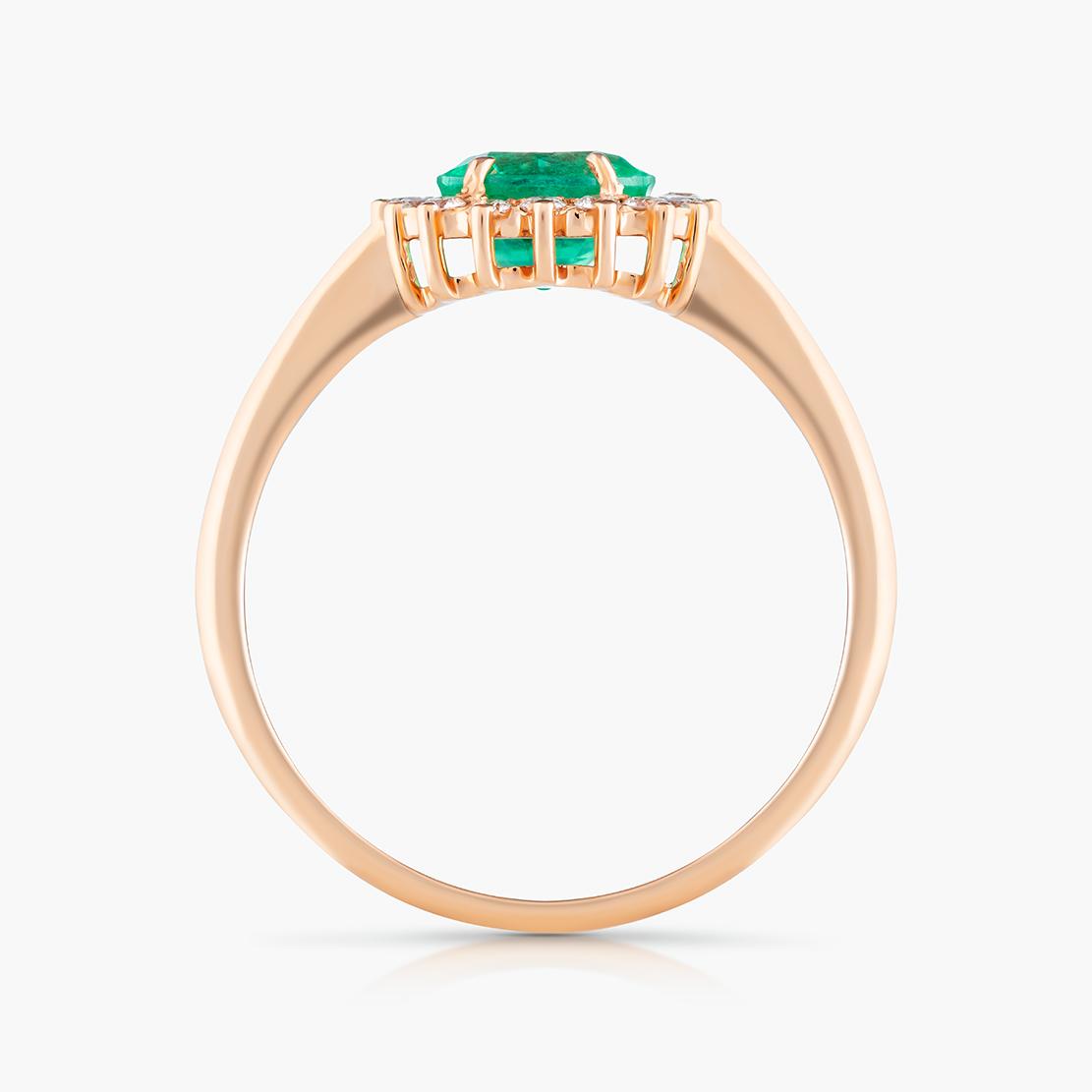 Smaragdový prsteň Etna, ružové zlato