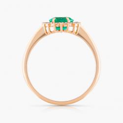 Smaragdový prsteň Etna, ružové zlato