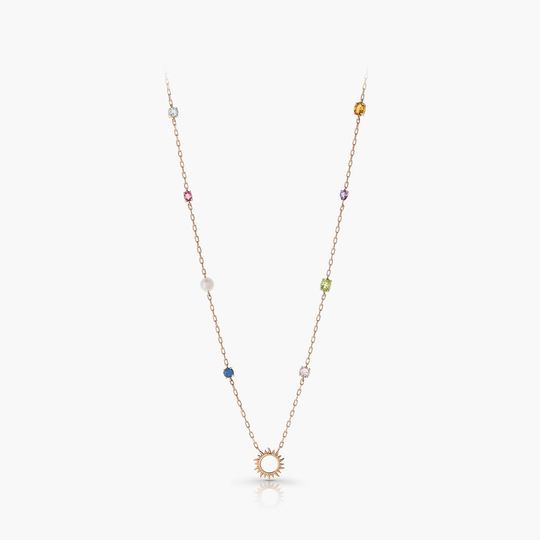 Drahokamový náhrdelník Ráno robí deň , ružové zlato