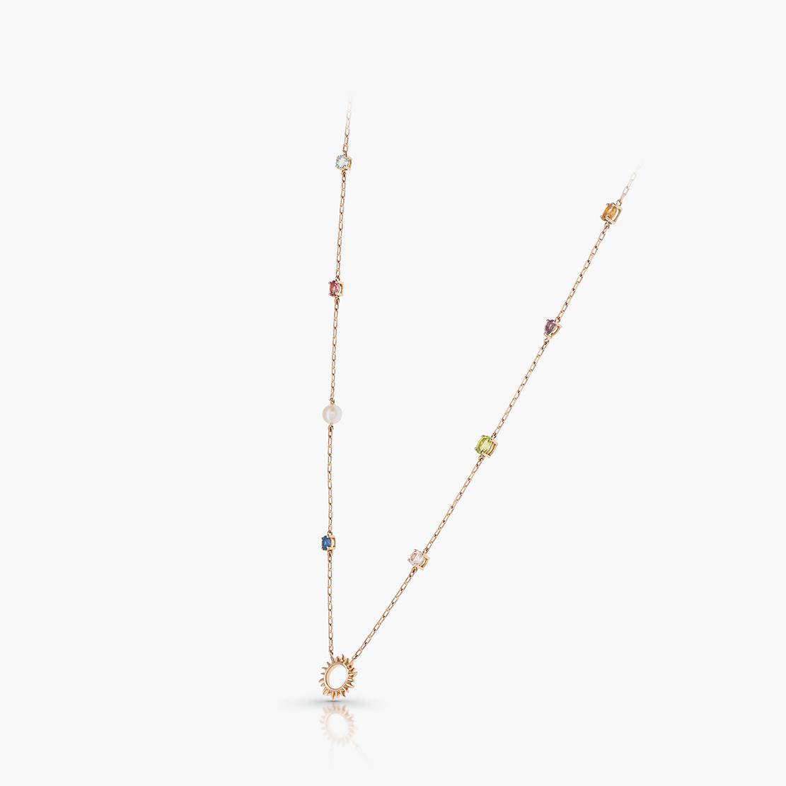 Drahokamový náhrdelník Ráno robí deň , ružové zlato