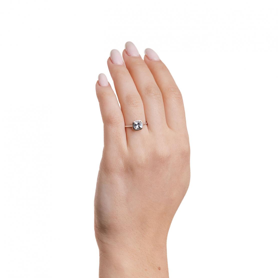 Akvamarínový prsten Avril, bílé zlato