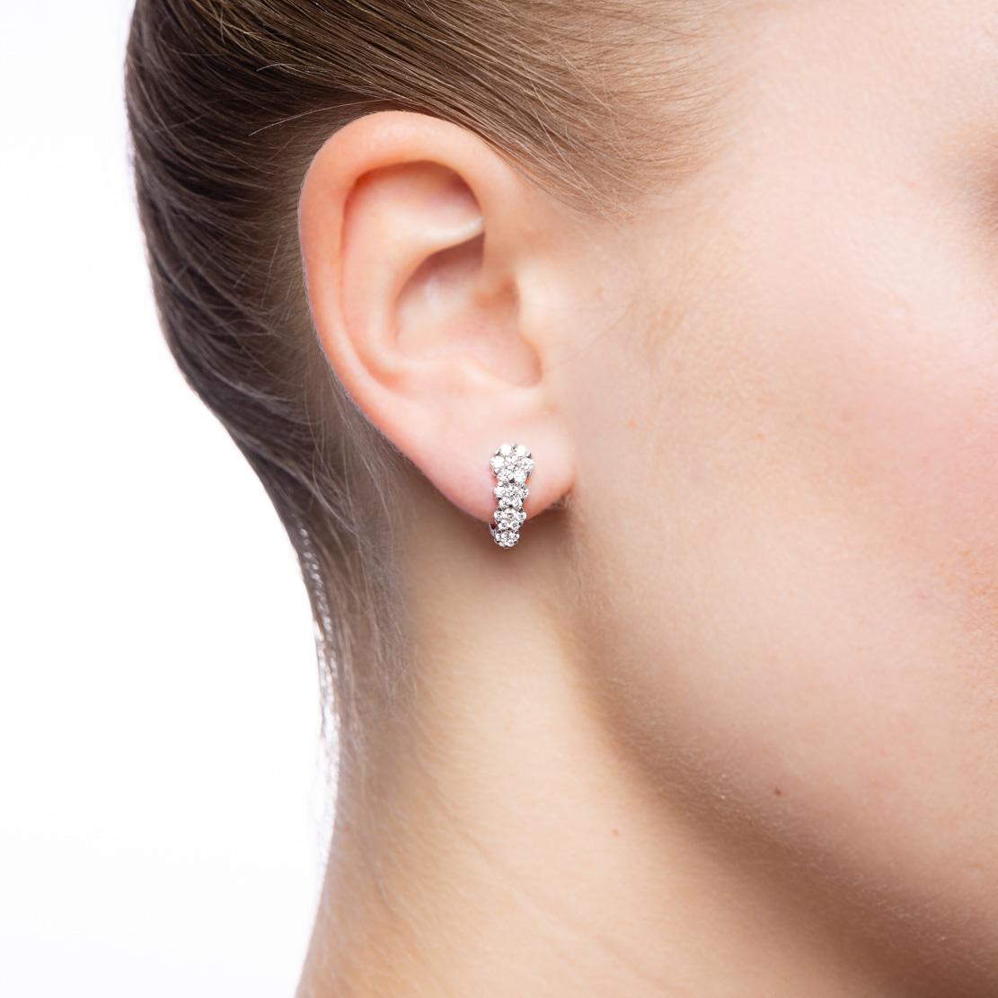 Diamantové náušnice Leora, bílé zlato