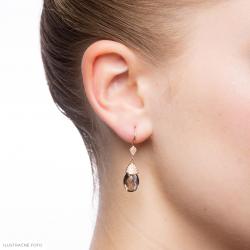 Citrínové náušnice Fragoline, žlté zlato