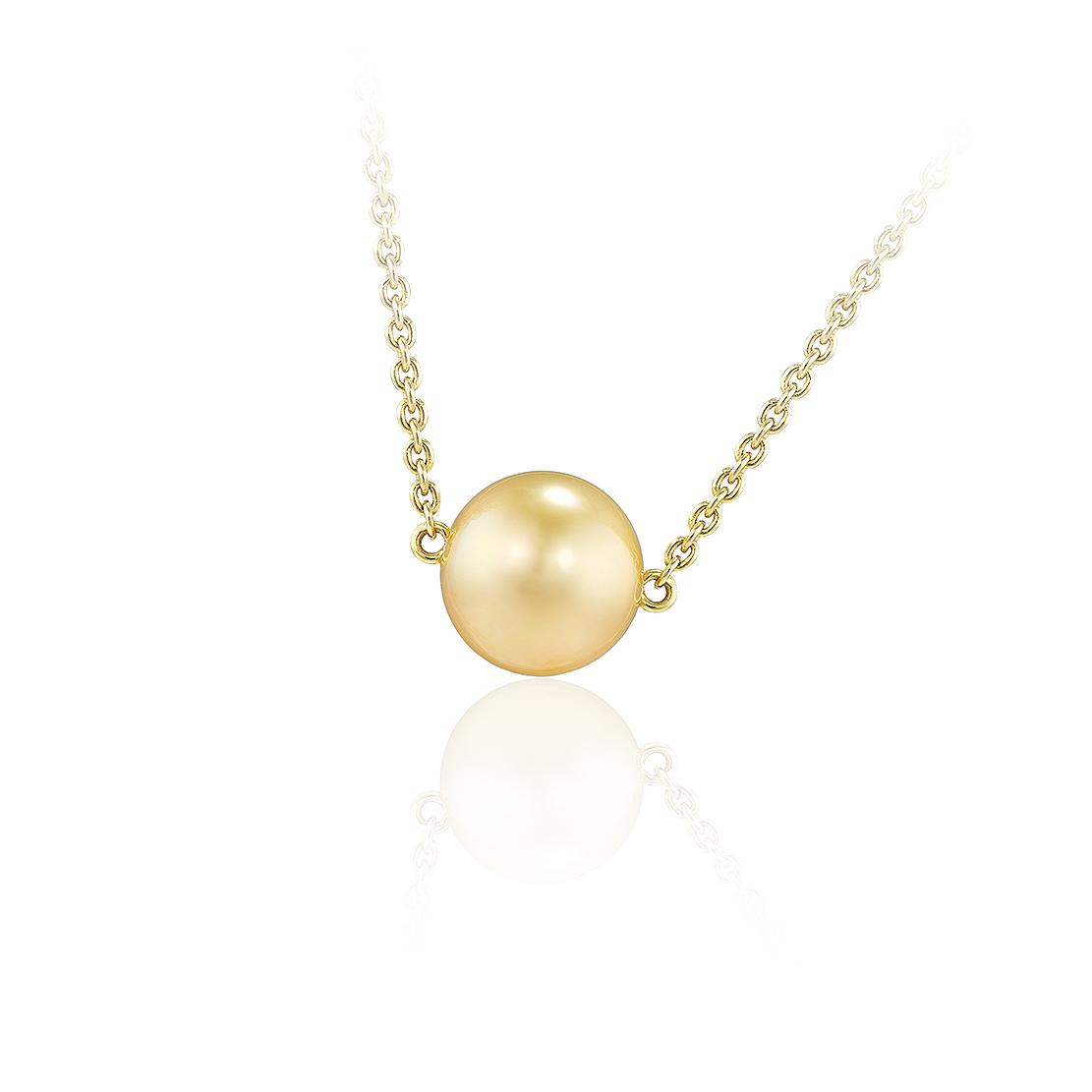 Perlový náhrdelník Aische, žluté zlato