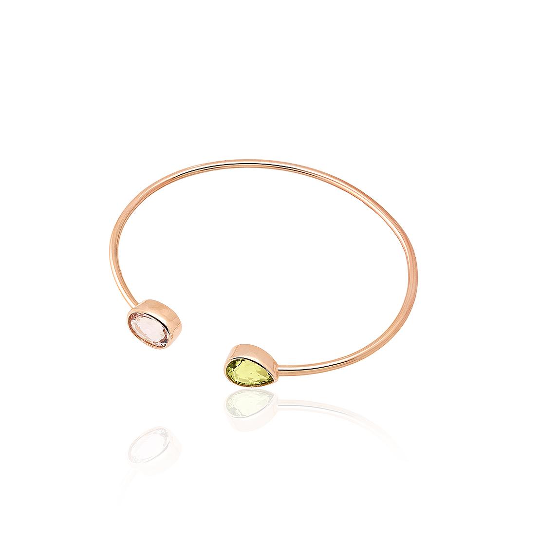 Drahokamový náramok Lacrima, ružové zlato