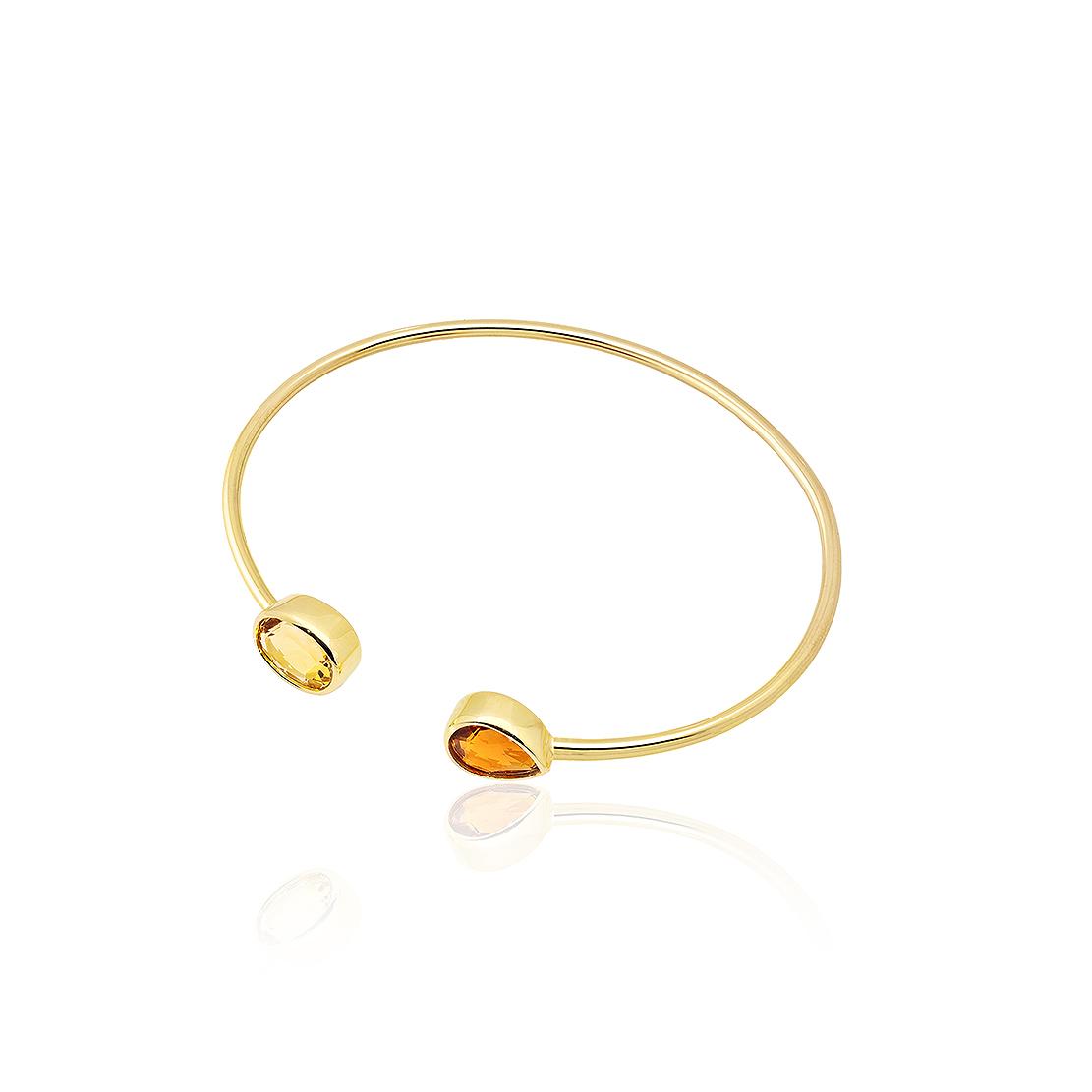 Citrínový náramok Lacrima, žlté zlato