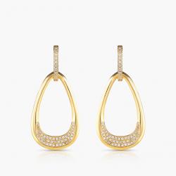 Diamantové náušnice Lágrima Dorada, žlté zlato